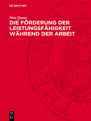 cover image of Die Förderung der Leistungsfähigkeit während der Arbeit